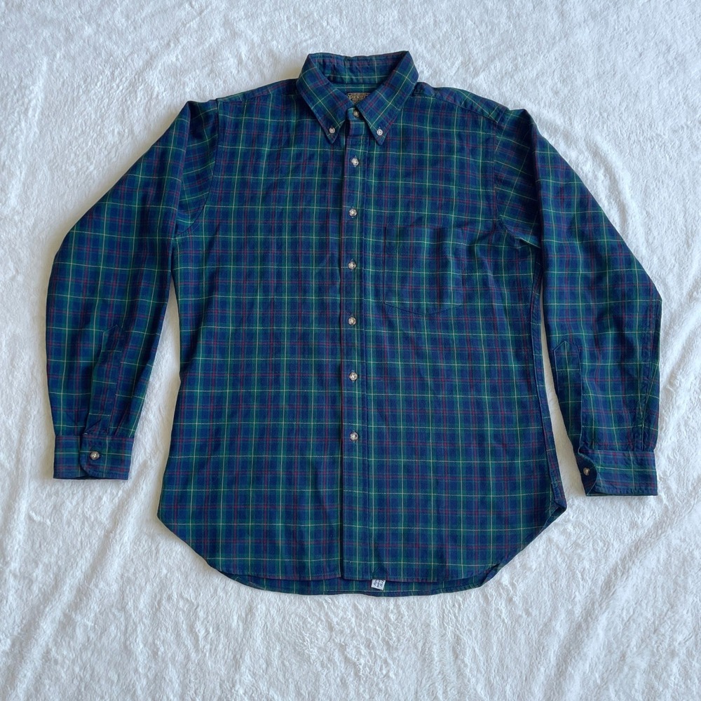 Vintage Pendleton Sir Pendleton Wool Plaid Shirt Mens Blue Green USA Made Large